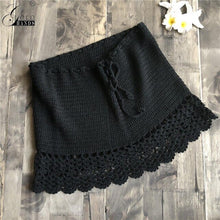 Load image into Gallery viewer, Gold Hands Handmade Cotton Knitted Crochet Mini Skirts Womens Ladies Beach Skirt Sexy Comfortable Hollow A Word Bag Hip Skirt