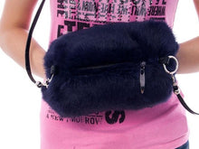 Load image into Gallery viewer, Natural Leather Bag Rabbit Hands Muff Portable Real Hair Hand Warm Fur Muff Dual-purpose Satchel