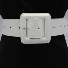 Load image into Gallery viewer, Big Square Buckle Belts For Women Bright Patent Leather Waist Black Pin Buckles Wide Belt Ladies Casual Dress Waistbands Femme
