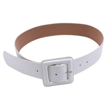 Load image into Gallery viewer, Big Square Buckle Belts For Women Bright Patent Leather Waist Black Pin Buckles Wide Belt Ladies Casual Dress Waistbands Femme
