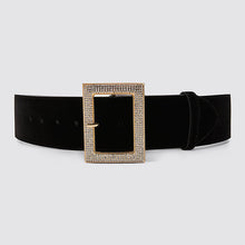 Load image into Gallery viewer, Miwens Trendy ZA Double Buckle Belt Women Vintage Gold Metal Chain Belt Boho Faux Black Leather Statement Belt Party Jewelry
