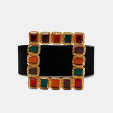 Load image into Gallery viewer, Miwens Trendy ZA Double Buckle Belt Women Vintage Gold Metal Chain Belt Boho Faux Black Leather Statement Belt Party Jewelry
