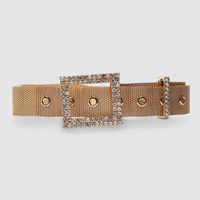 Load image into Gallery viewer, Miwens Trendy ZA Double Buckle Belt Women Vintage Gold Metal Chain Belt Boho Faux Black Leather Statement Belt Party Jewelry
