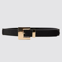 Load image into Gallery viewer, Miwens Trendy ZA Double Buckle Belt Women Vintage Gold Metal Chain Belt Boho Faux Black Leather Statement Belt Party Jewelry

