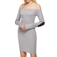 Load image into Gallery viewer, Women One-Word Shoulder Sexy Dress Patch Bag Buttocks First Hand Base Outside Wear Versatile Solid Backless Dresses vestidos
